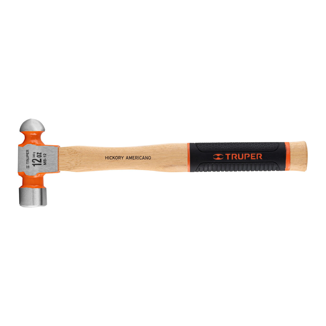 MB-12 Martillo pulido de bola 12 oz mango hickory, Truper Grip