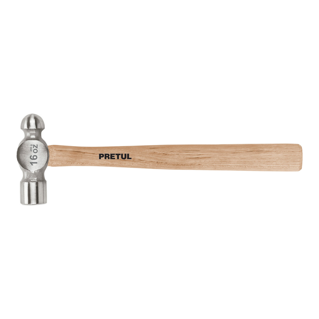 MB-16P Martillo pulido de bola 16 oz mango madera, Pretul