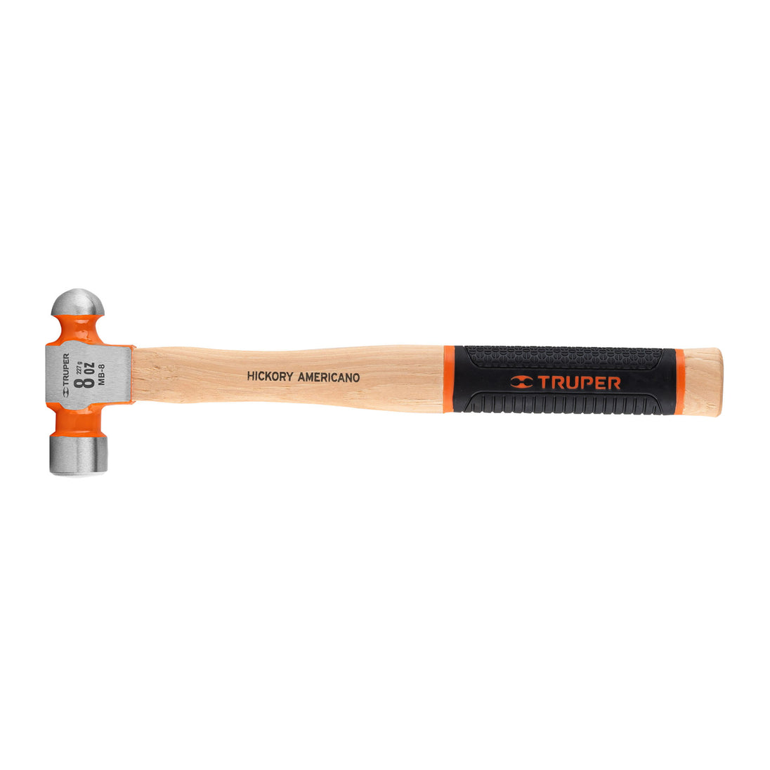 MB-8 Martillo pulido de bola 8 oz mango hickory, Truper Grip