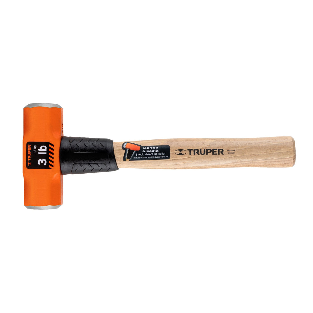MD-3M Marro octagonal 3 lb, mango de madera 12", Truper