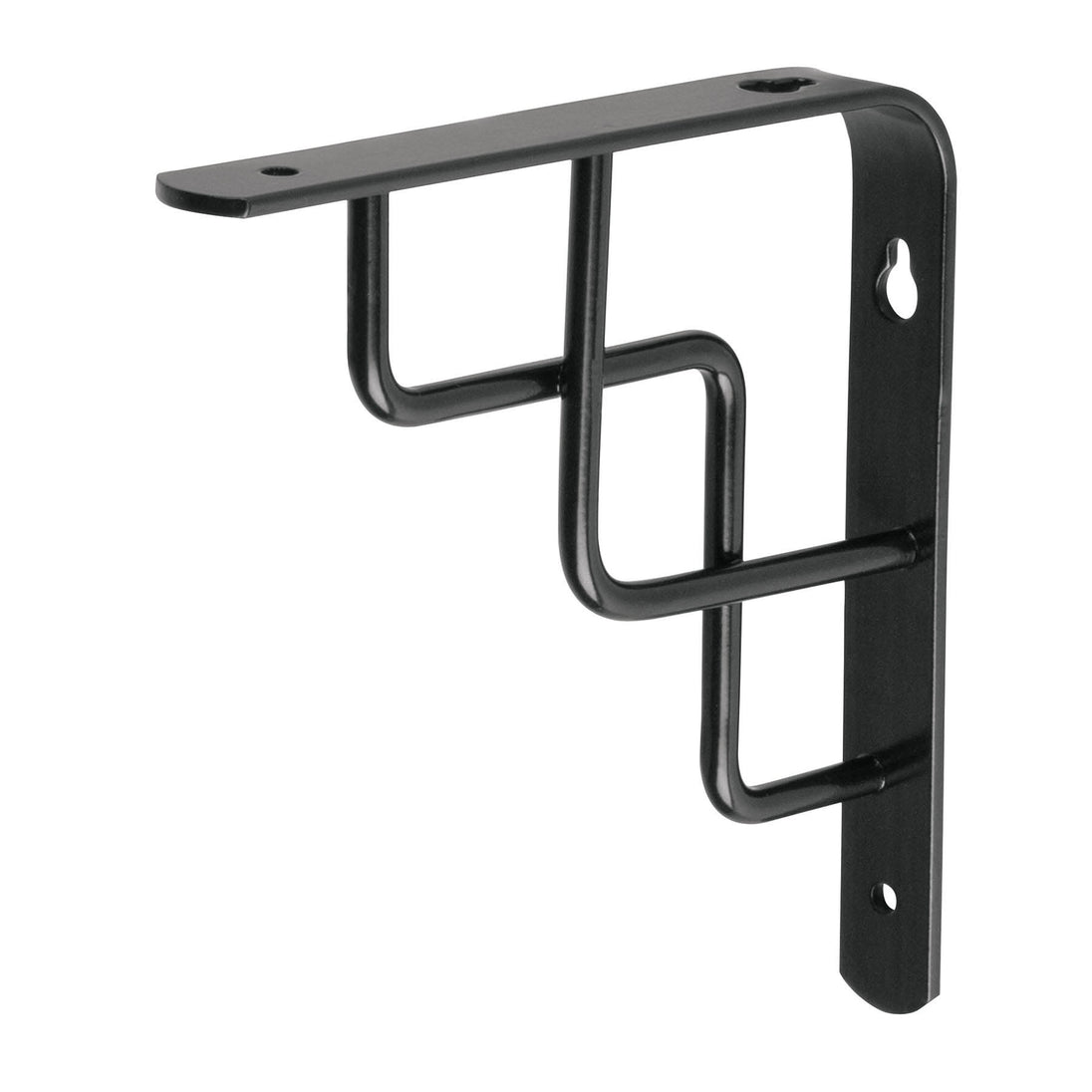 MED-6NE Ménsula reforzada negra 6 x 6", diseño escalera, FIERO