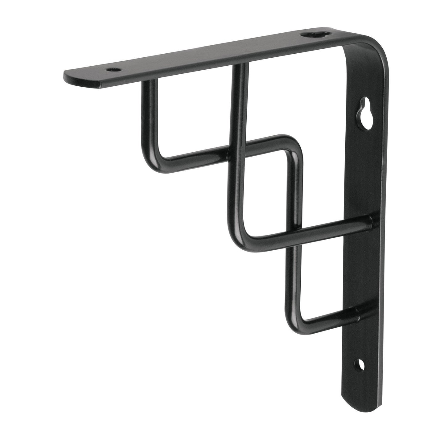 MED-6NE Ménsula reforzada negra 6 x 6", diseño escalera, FIERO