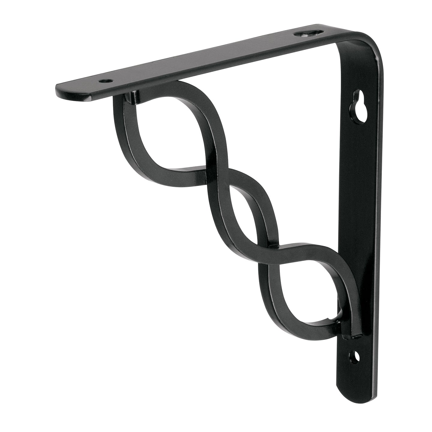 MED-6NT Ménsula reforzada negra 6 x 6", diseño trenza, FIERO