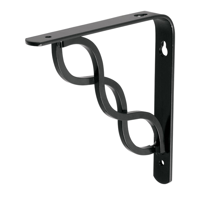 MED-6NT Ménsula reforzada negra 6 x 6", diseño trenza, FIERO
