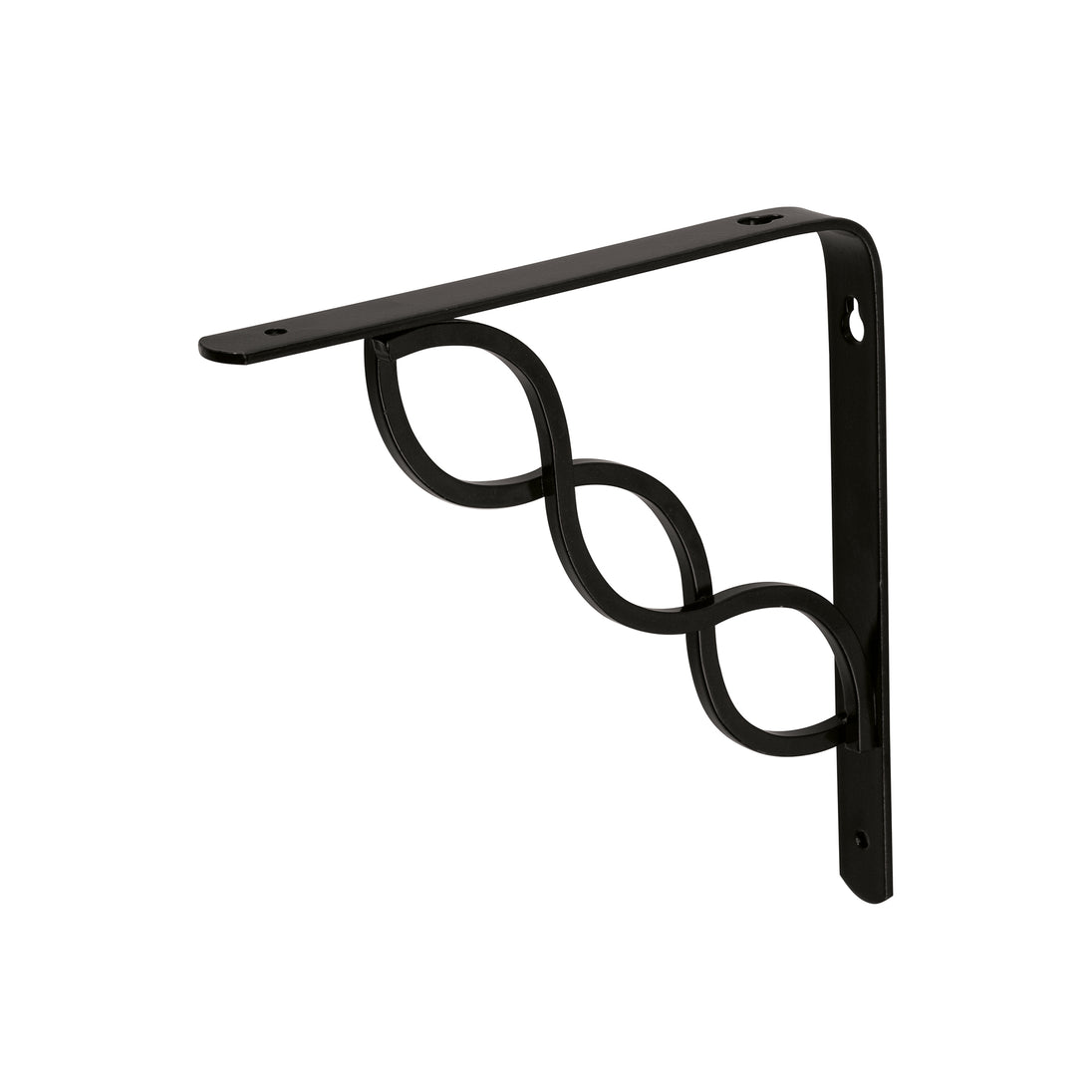 MED-8NT Ménsula reforzada negra 8 x 8", diseño trenza, FIERO