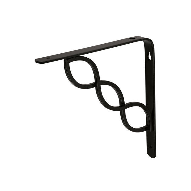 MED-8NT Ménsula reforzada negra 8 x 8", diseño trenza, FIERO