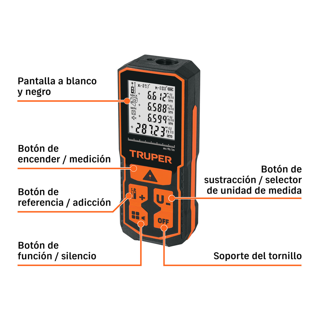 Medidor Láser Verde Truper MELA-100T 100m ±2mm IP54 USB-C