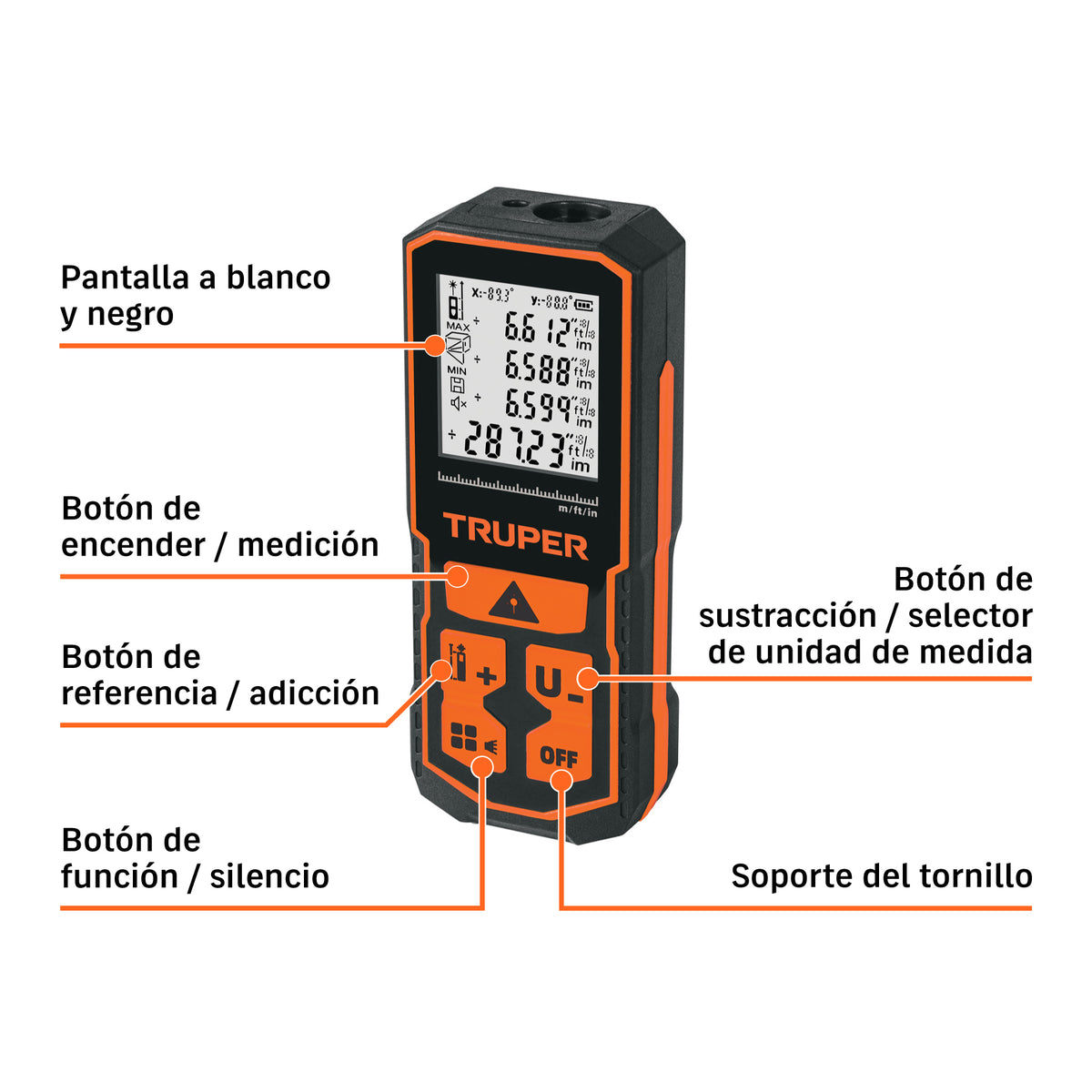 Medidor Láser Verde Truper MELA-100T 100m ±2mm IP54 USB-C
