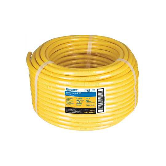 MGA-500 Manguera para gas, PVC amarilla, 3/8" s/conexión, 50 m,FOSET