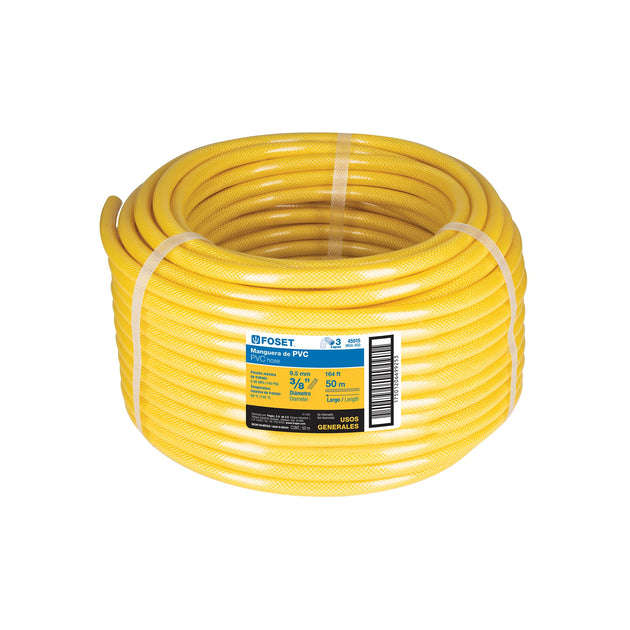 MGA-500 Manguera para gas, PVC amarilla, 3/8" s/conexión, 50 m,FOSET