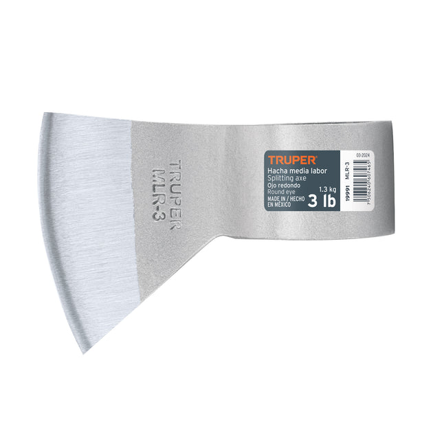 MLR-3 Hacha media labor ojo redondo 3 lb sin mango, TRUPER