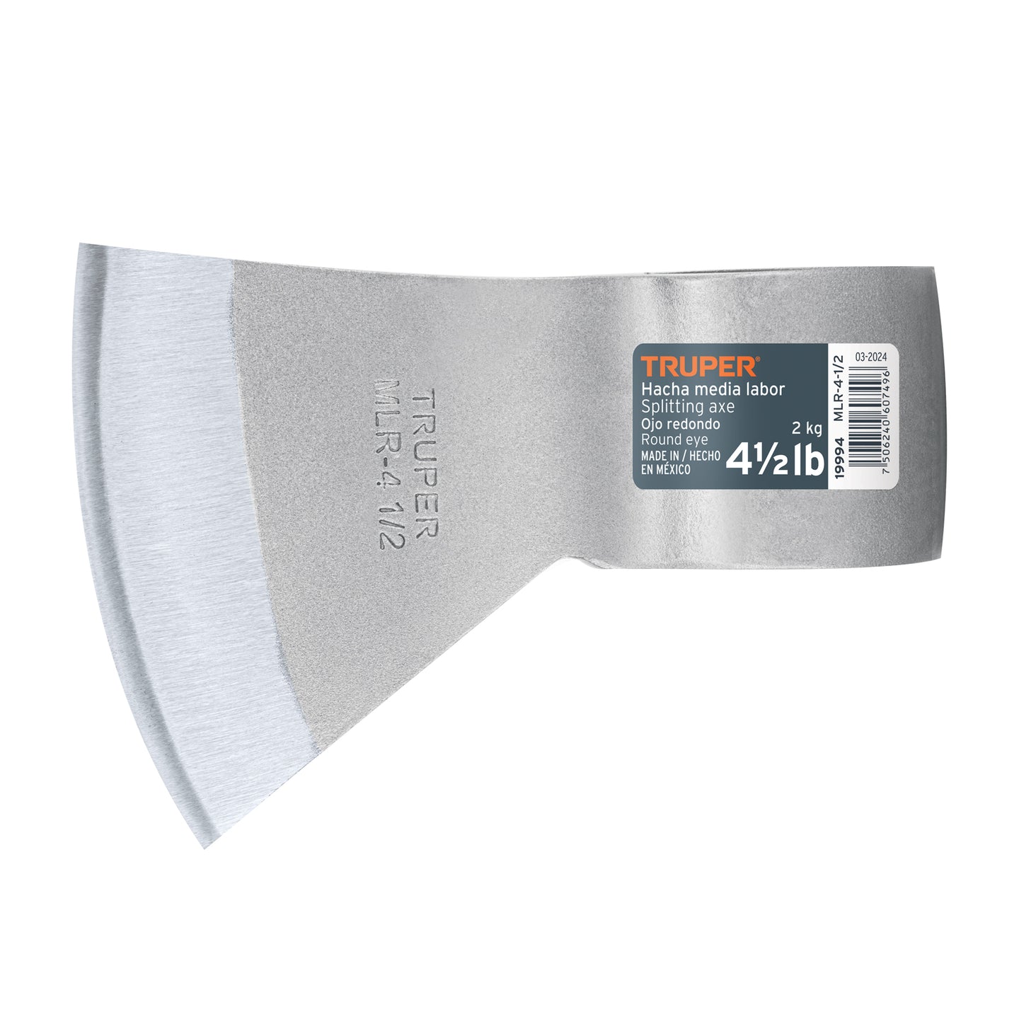 MLR-4-1/2 Hacha media labor ojo redondo 4-1/2 lb sin mango, TRUPER