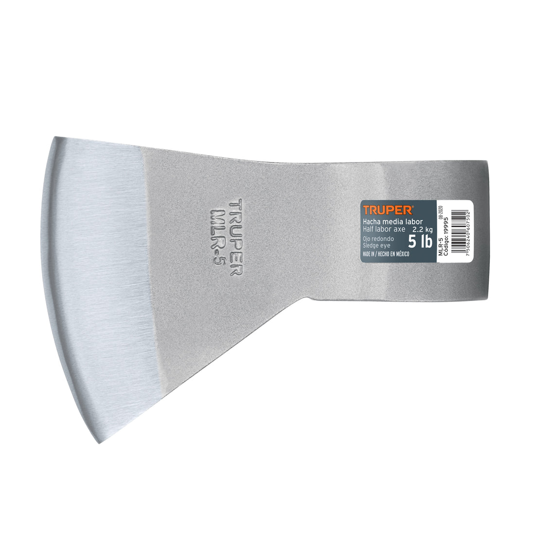 MLR-5 Hacha media labor ojo redondo 5 lb sin mango, TRUPER