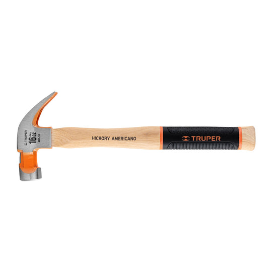 MO-16 Martillo pulido 16 oz uña curva, mango hickory, Truper Grip