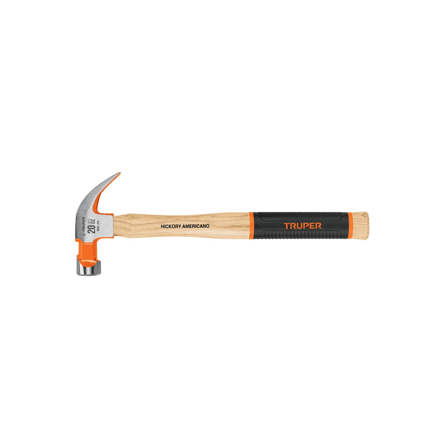 MO-20 Martillo pulido 20 oz uña curva, mango hickory, Truper Grip