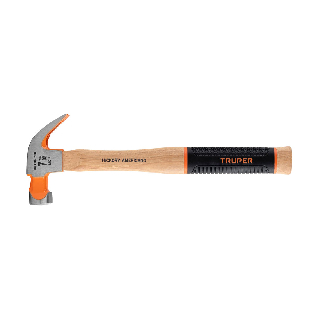 MO-7 Martillo pulido 7 oz uña curva, mango hickory, Truper Grip
