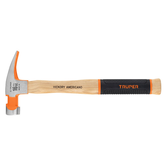 MOR-16 Martillo pulido 16 oz uña recta, mango hickory, Truper Grip