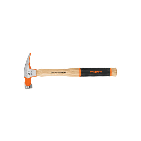 MOR-20 Martillo pulido 20 oz uña recta, mango hickory, Truper Grip