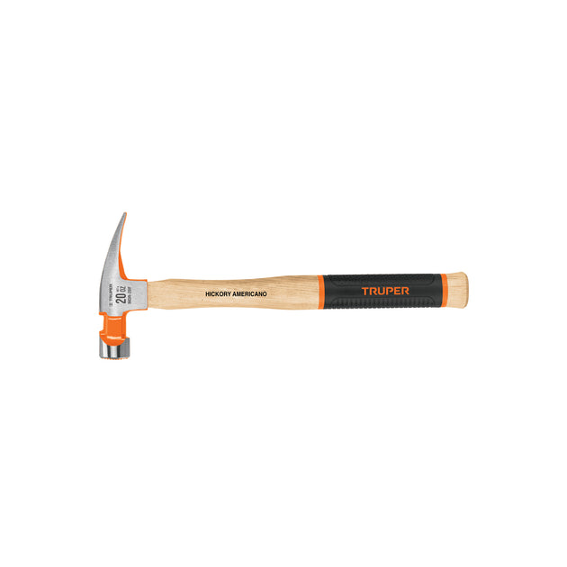 MOR-20F Martillo pulido 20 oz uña recta, boca fresada, Truper Grip