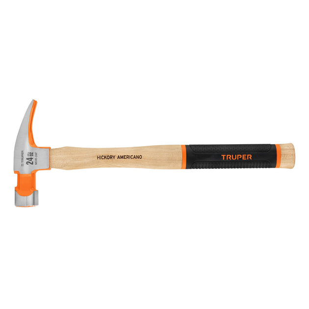 MOR-24F Martillo pulido 24 oz uña recta, boca fresada, Truper Grip