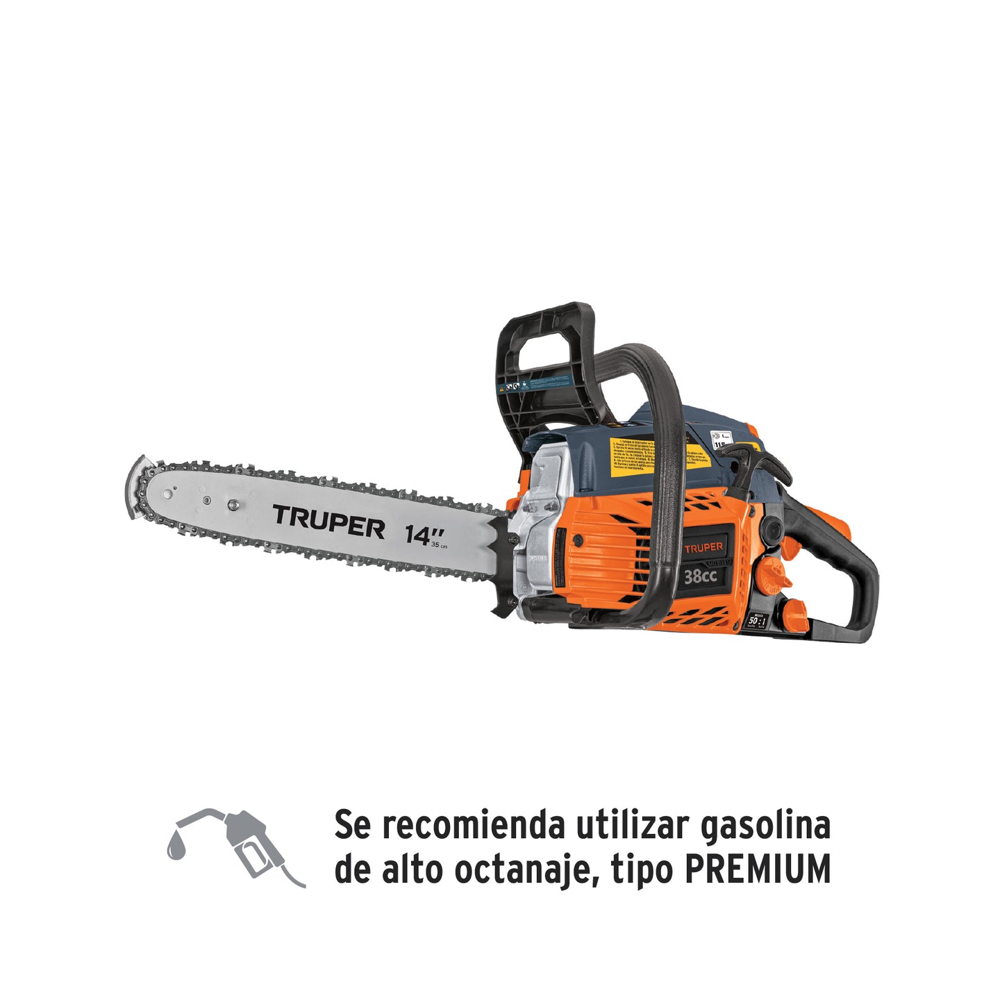 MOT-3814 Motosierra 38 cc a gasolina con barra de 14", Truper