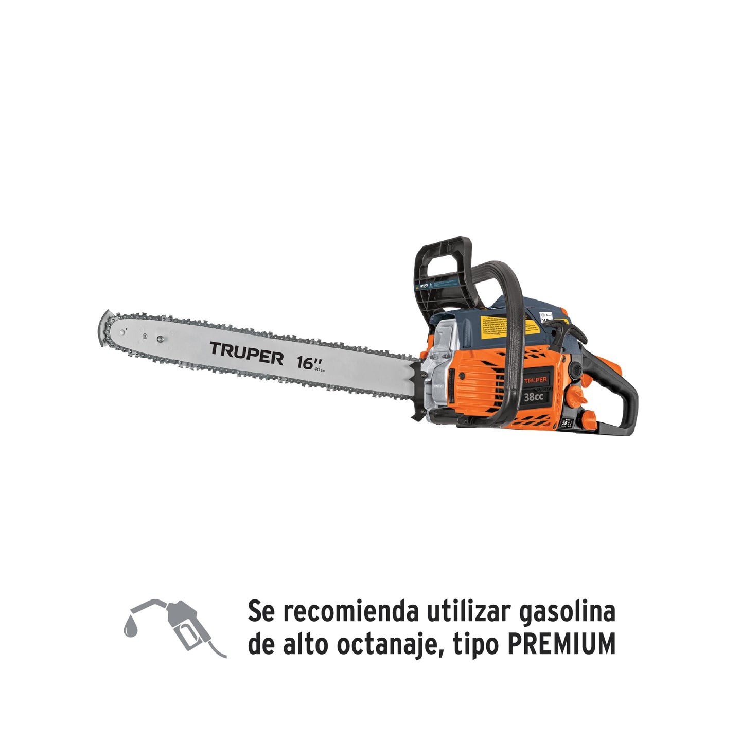 MOT-3816 Motosierra 38 cc a gasolina con barra de 16", Truper