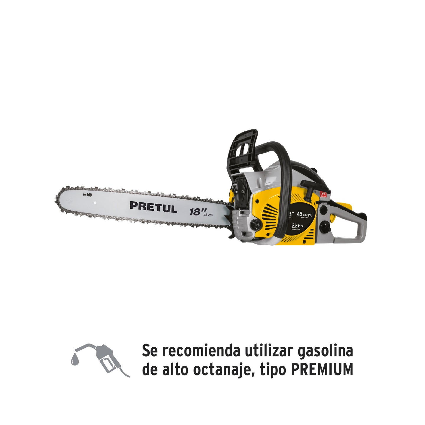 MOT-4518P Motosierra 45 cc a gasolina con barra de 18", Pretul