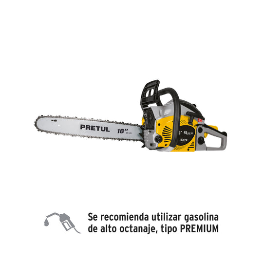 MOT-4518P Motosierra 45 cc a gasolina con barra de 18", Pretul