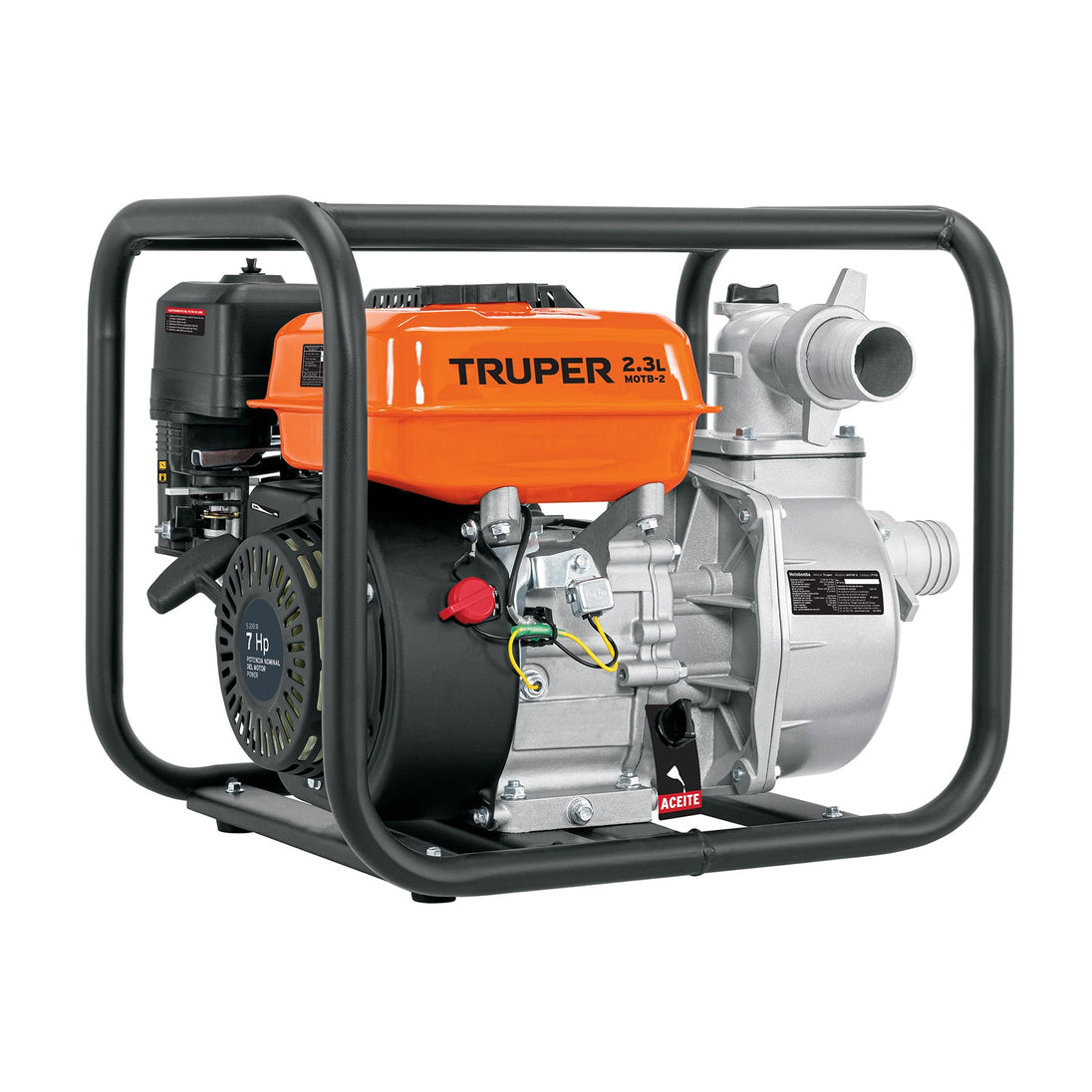MOTB-2 Motobomba autocebante 2"x2", gasolina 7HP, agrícola, TRUPER