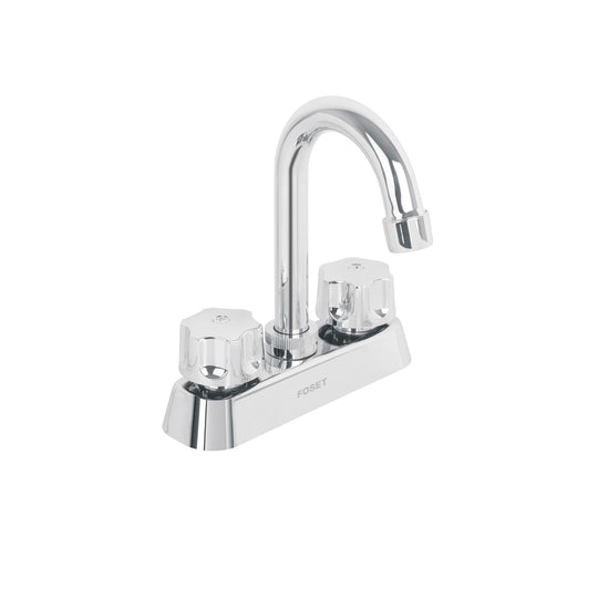 MP-060 Mezcladora 4" lavabo, ABS, cuello bar, hexagonal, BASIC