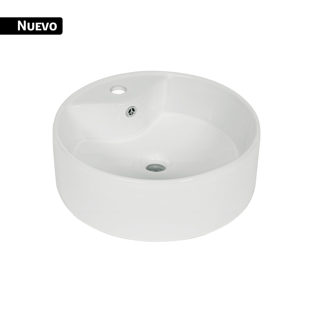 MUBA-11B Lavabo de porcelana de sobreponer redondo, blanco, FOSET