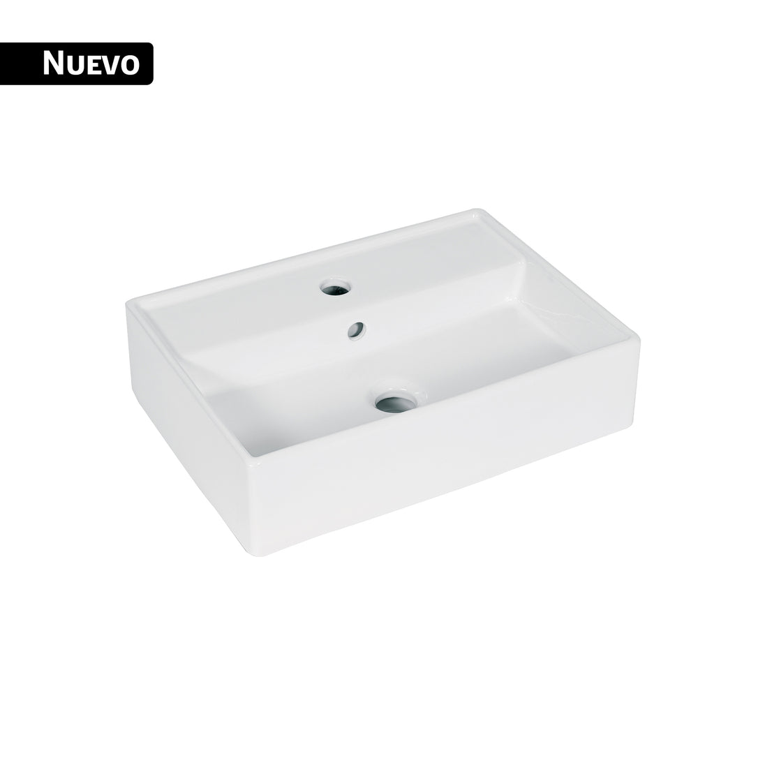 MUBA-12B Lavabo de porcelana de sobreponer rectangular, blanco, FOSET