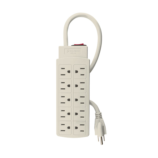 MUL-10 Multicontacto 14 AWG uso rudo con 10 entradas, VOLTECK