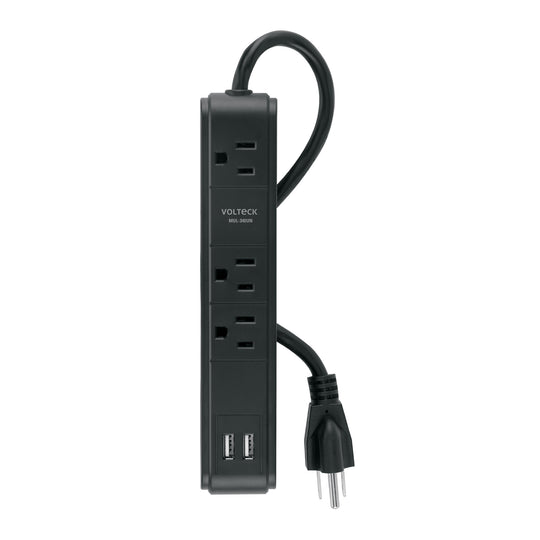 MUL-340UN Multicontacto 3 entradas 2 ptos USB sup de picos 300 J negro