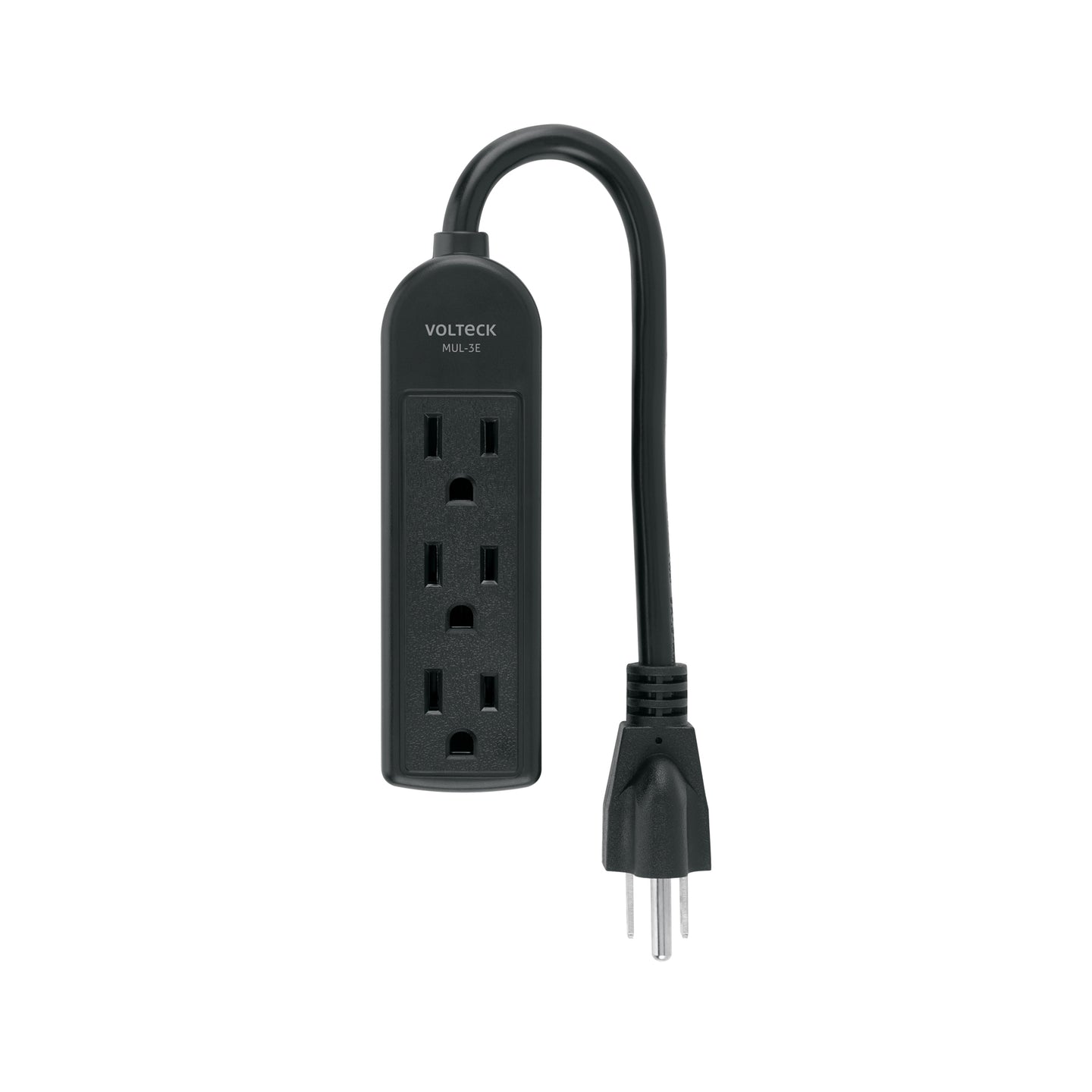 MUL-3EN Multicontacto doméstico 3 entradas, negro VOLTECK