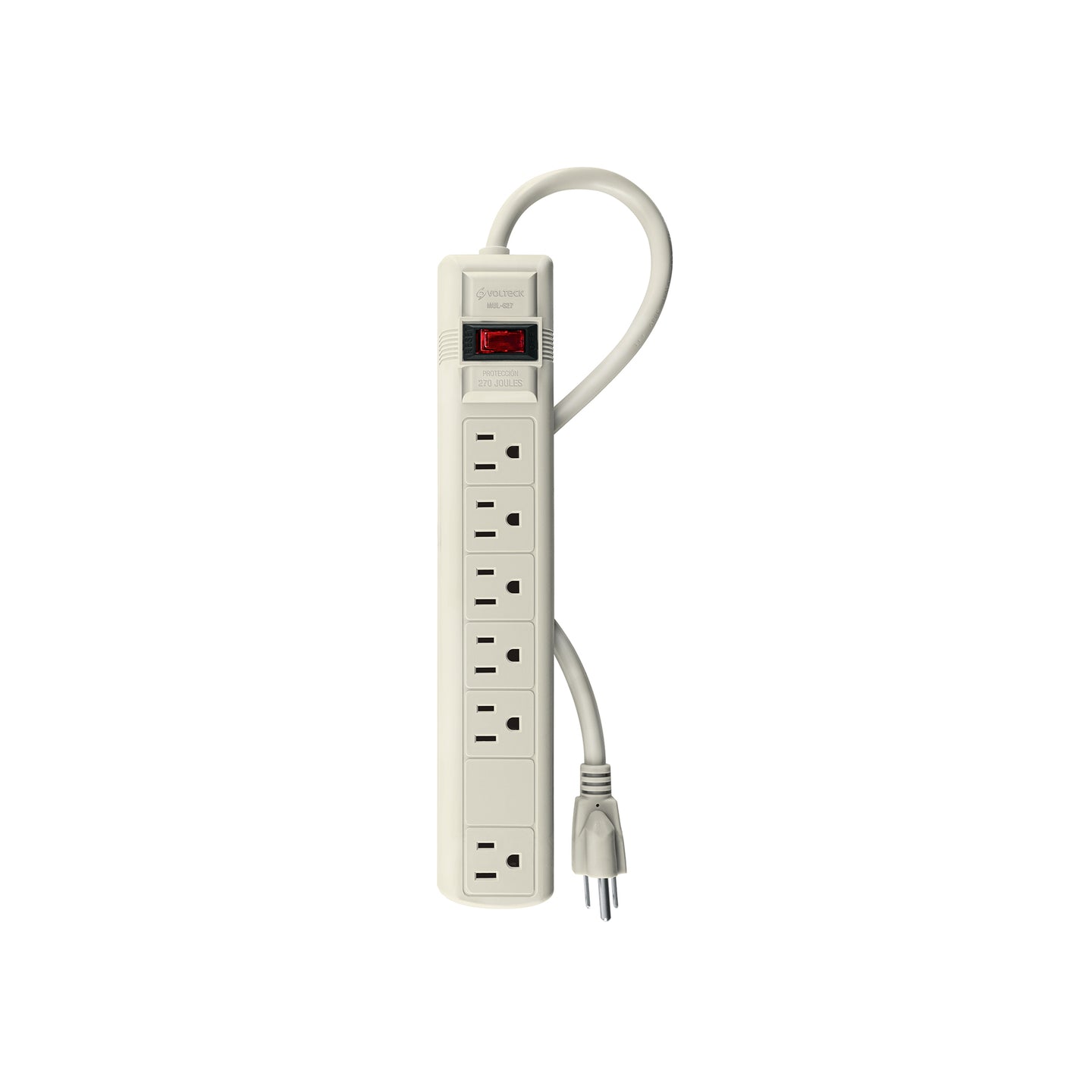 MUL-6 Multicontacto 16 AWG uso rudo con 6 entradas, VOLTECK
