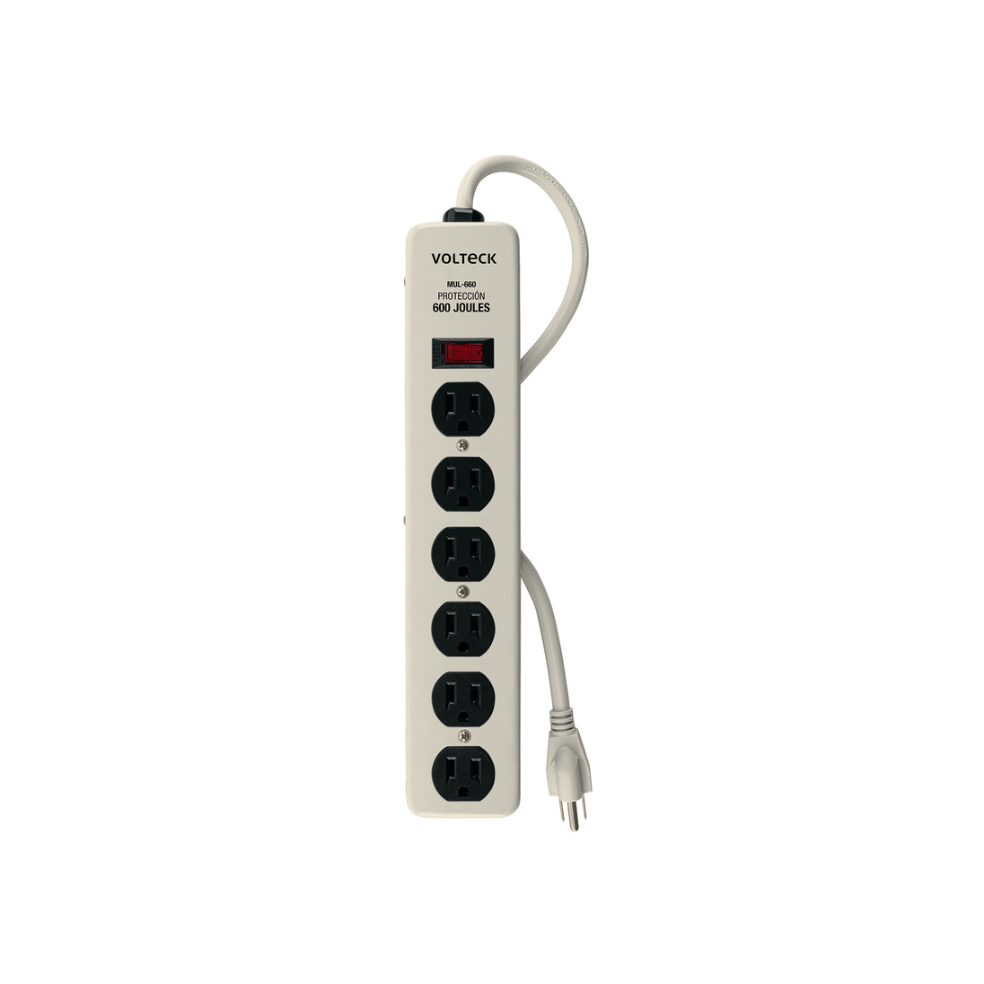 MUL-660 Multicontacto 14 AWG 6 entradas supresor de picos 600 joules