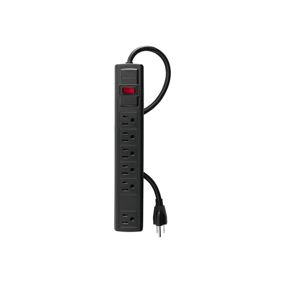 MUL-6N Multicontacto 16 AWG doméstico con 6 entradas, negro Volteck