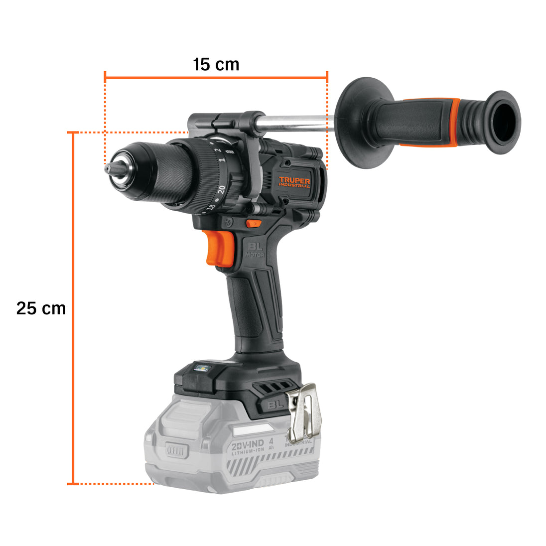 Taladro Percutor Truper 20V Brushless 150Nm N20-RAT-0 | Solo Herramienta