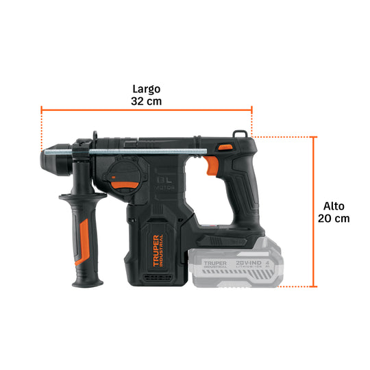 Martillo Rotativo Truper 20V Brushless 2.2J SDS Plus 4Ah | N20-ROE-0