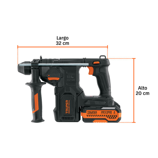 Rotomartillo Truper N20-ROE-2 Brushless 20V 4Ah 2.2J | Inalámbrico