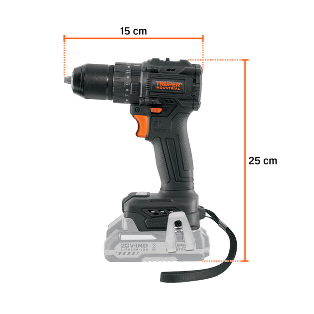 Truper Taladro Percutor Brushless 20V 70Nm 1/2" N20-ROT-0