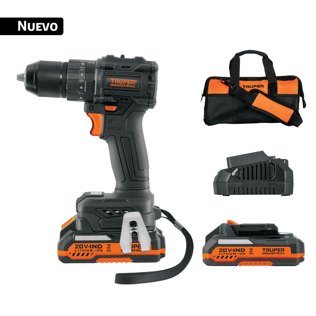 Taladro Percutor Truper 20V Brushless 70 Nm 1/2" + Batería 2Ah | N20-ROT-2