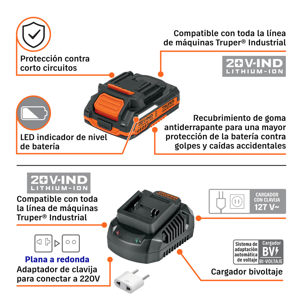 Taladro Inalámbrico Truper 20V Brushless 70Nm 1/2" Solo Herramienta N20-TAL-0