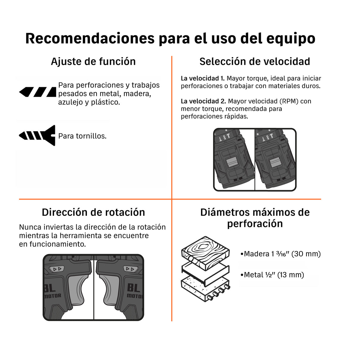 Taladro Inalámbrico Truper 20V Brushless 70Nm 1/2" Solo Herramienta N20-TAL-0