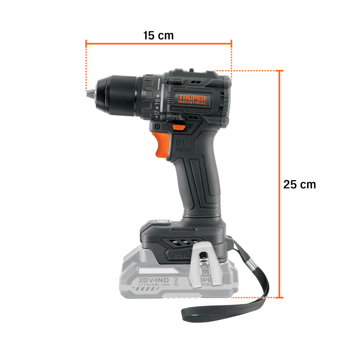 Taladro Inalámbrico Truper 20V Brushless 70Nm 1/2" Solo Herramienta N20-TAL-0