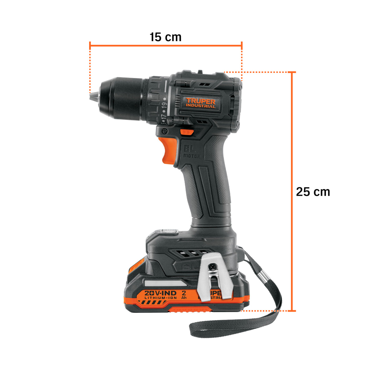Taladro Atornillador Truper 20V Brushless 1/2" 70 Nm 2Ah | N20-TAL-1
