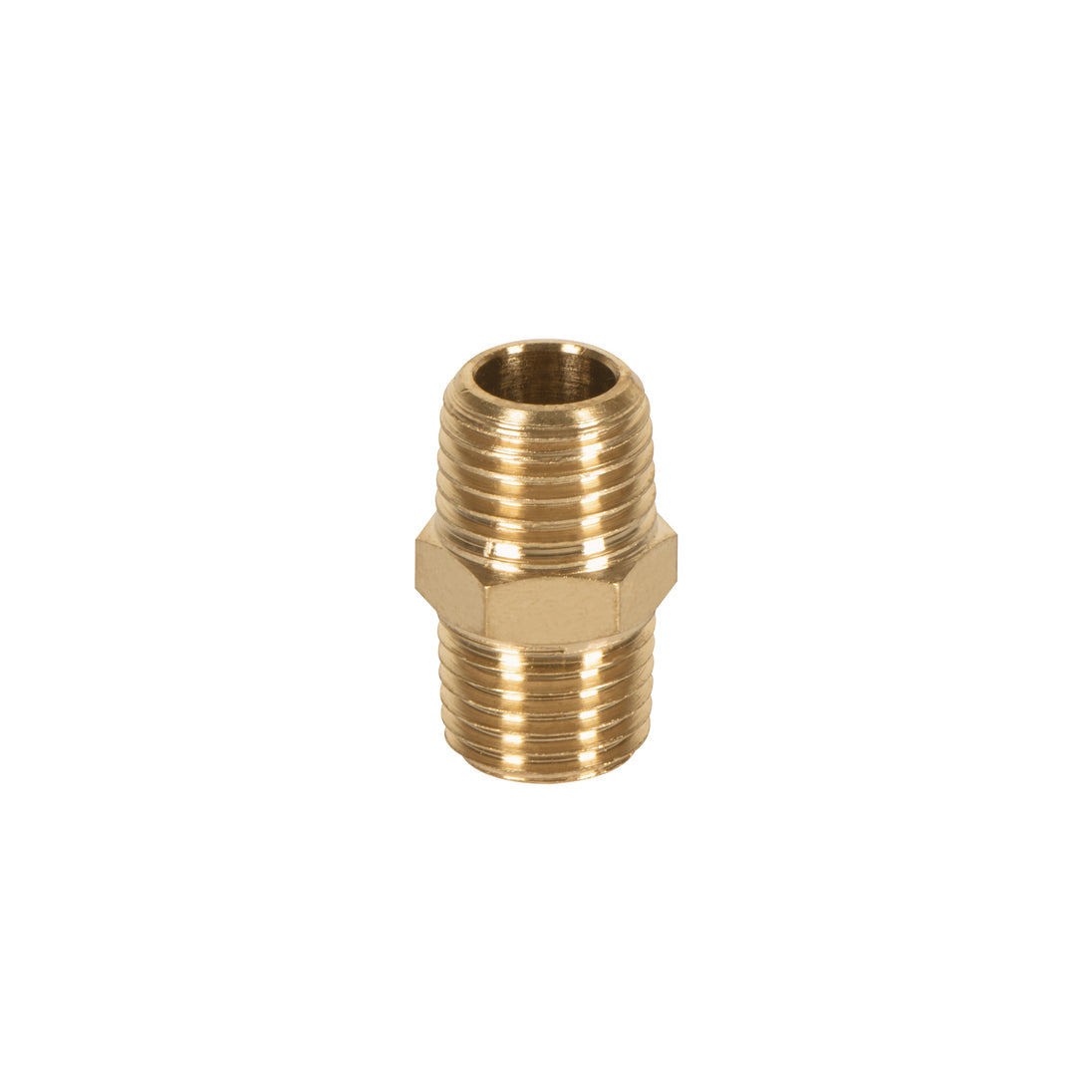 NIPLE Niple de latón, macho-macho, cuerda 1/4" NPT, TRUPER