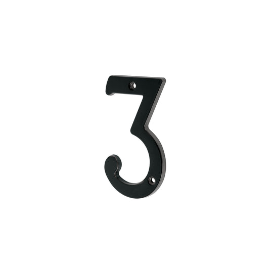 NUCH-3N Número 3 de latón sólido 4", negro,  HERMEX