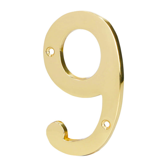 NUCH-9 Número 9 de latón sólido 4", HERMEX